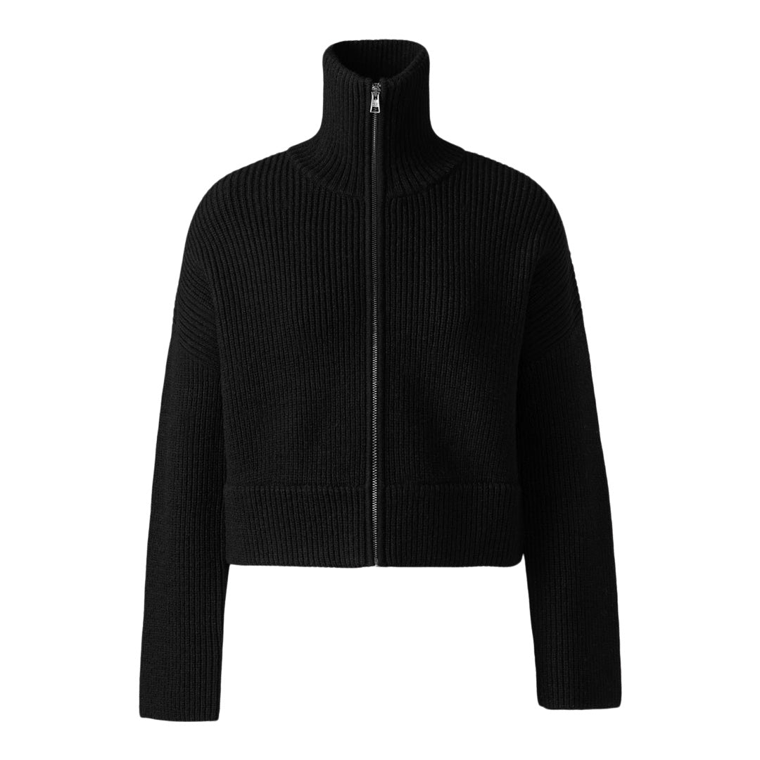 カドー SOL-001 BLACK NOELLE Wool Blend Cropped Cardigan | Soia & Kyo US
