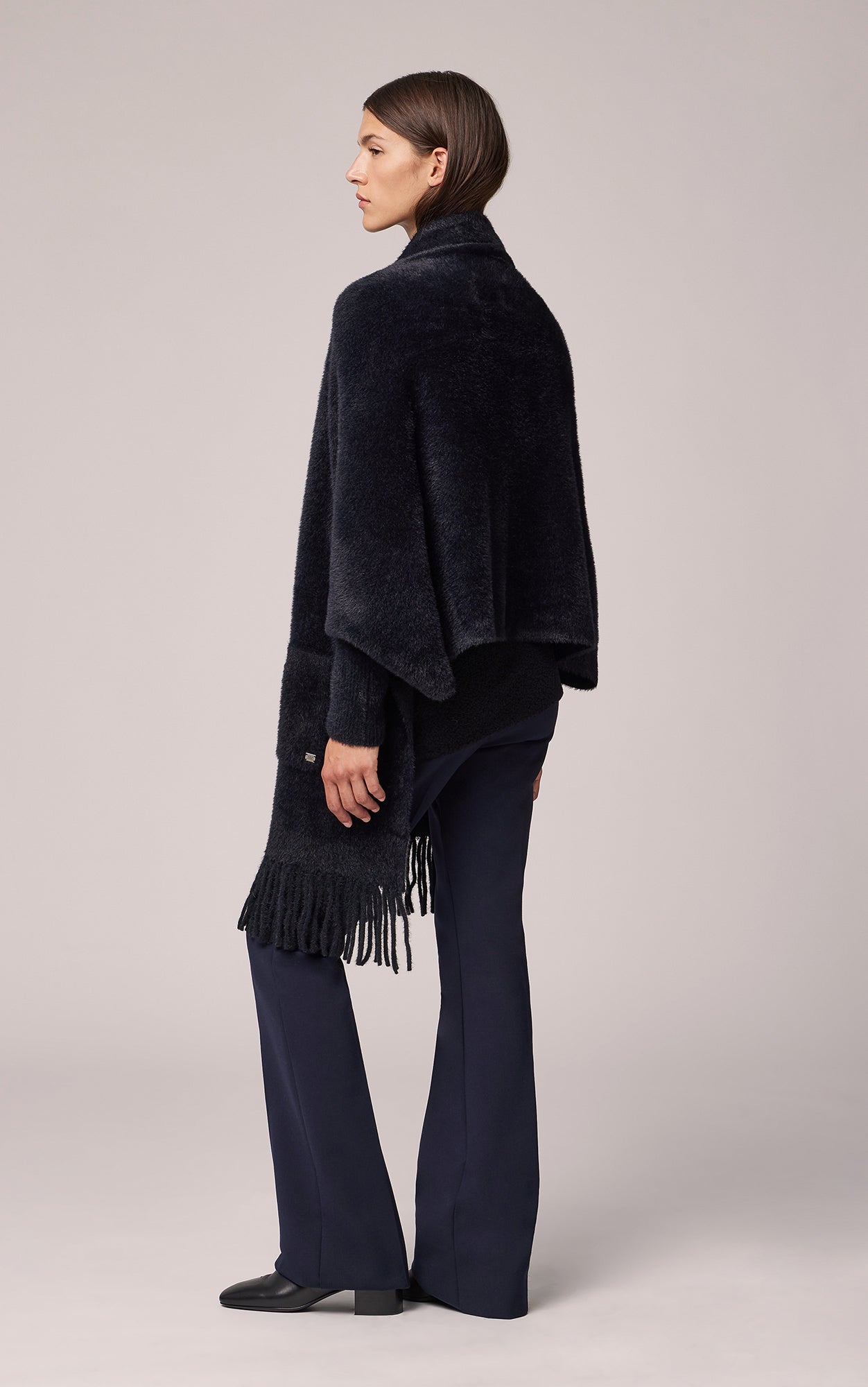 Danela, Knit scarfigan with fringe | Soia & Kyo US