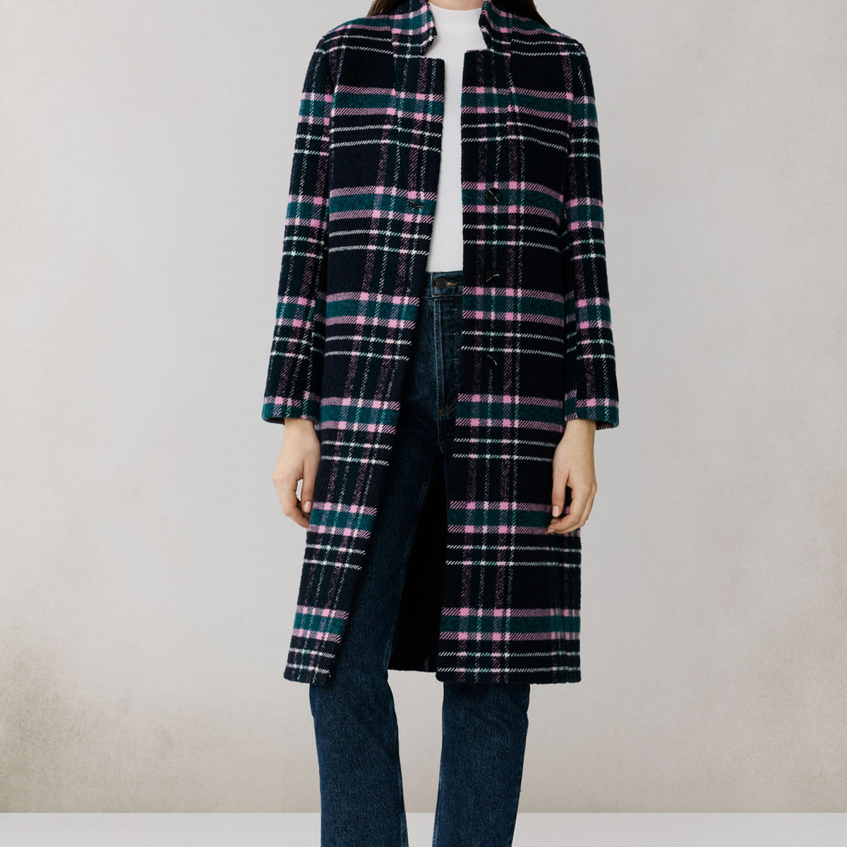 DIANE-C Plaid Midi Coat | Soia & Kyo® US