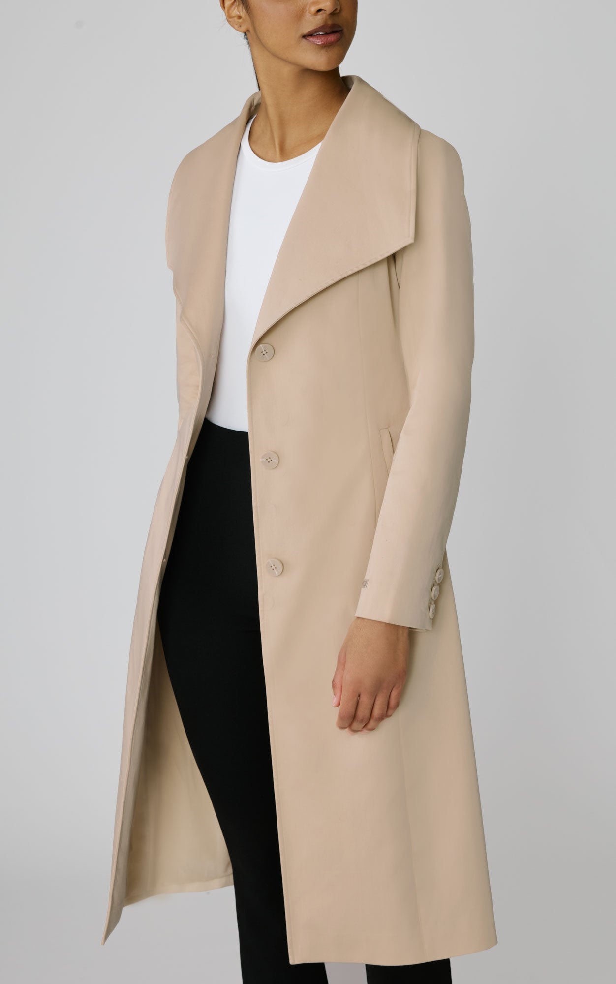 Ilana-T, Slim-fit trench with bib collar| Soia & Kyo US