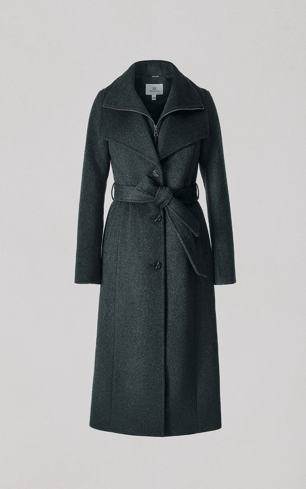 ILANA-U Wool Belted Coat With Bib | Soia & Kyo® US