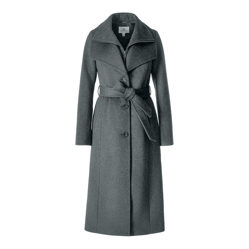 ILANA-U Wool Belted Coat With Bib | Soia & Kyo US