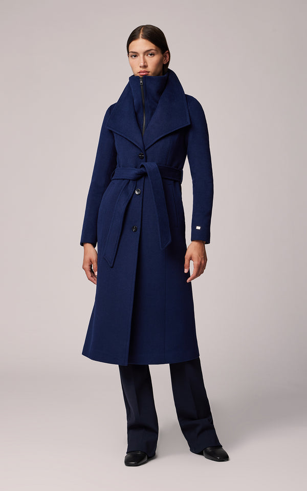 Ilana, Slim-fit classic wool coat with bib collar | Soia & Kyo US