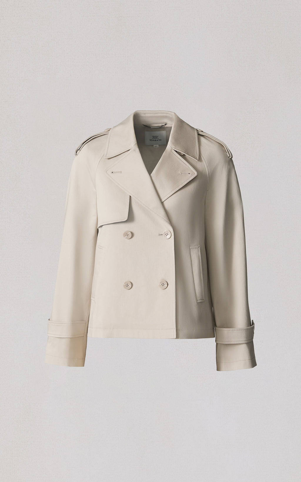 Spring Short Trench エクリュ38 JULIETTE Short Trench in Stretch Cotton | Soia & Kyo® US