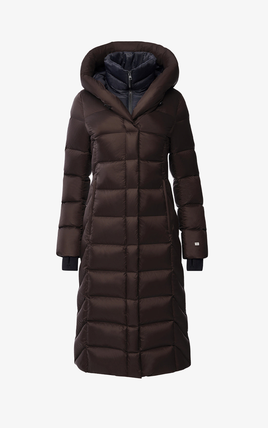 Talyse, Sustainable calf-length down coat with hood | Soia & Kyo US
